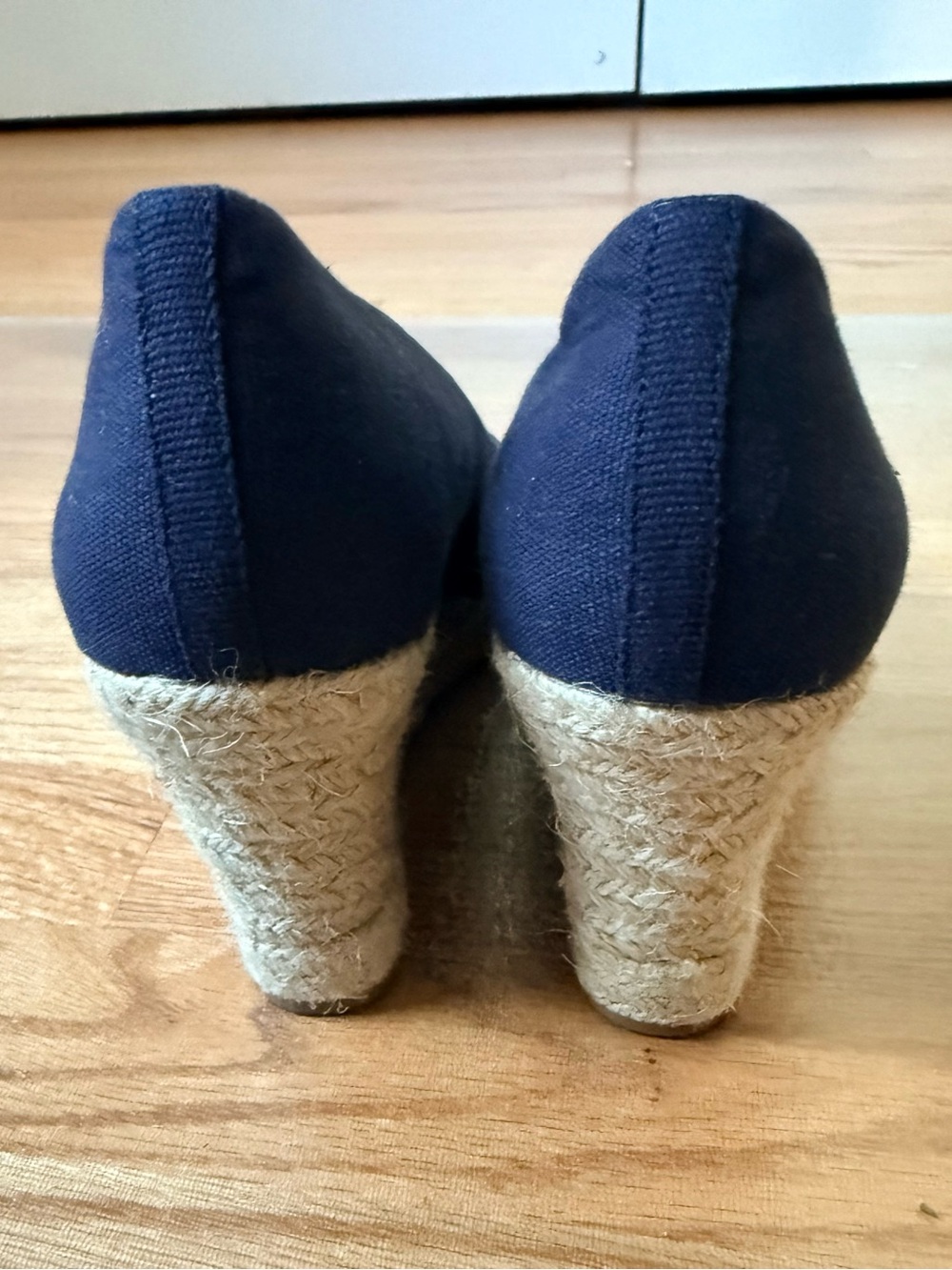 J. Crew Women’s Navy Espadrille Wedge Pumps - Picture 3 of 6